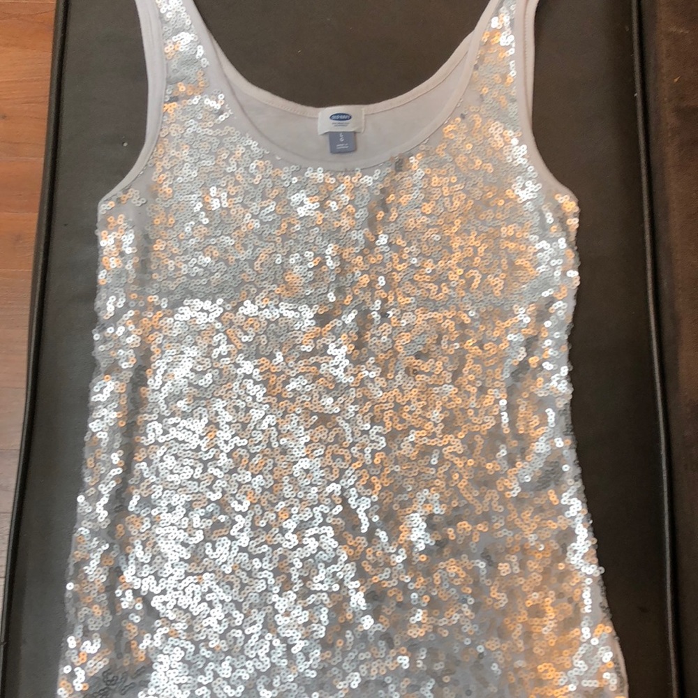 White Sequined Tank